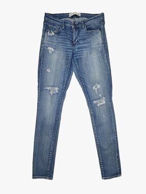 Abercrombie & Fitch Distressed Skinny Jeans, Medium Wash, Size 4R (W27 L31)
